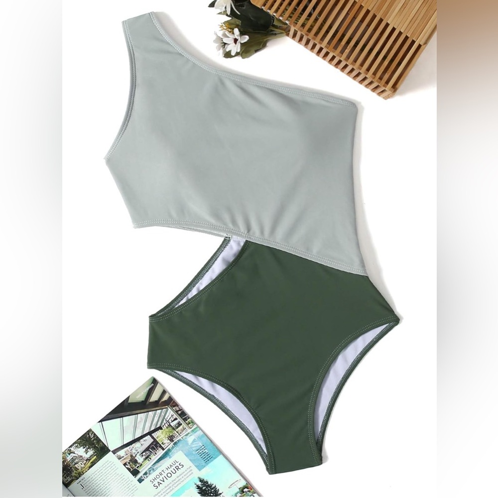 Women's Bathing Suits One Shoulder Cutout One Piece Swimsuit Swimwear Monokini